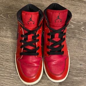 Nike Red and Black High-Top Basketball Sneakers